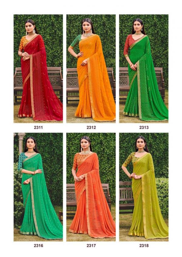 Kashvi Mannat Fancy Wear Georgette Designer Saree Collection